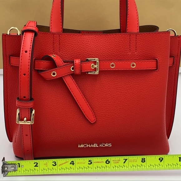 MICHAEL KORS EMILIA SMALL SATCHEL DARK SANGRIA - Picture 12 of 16